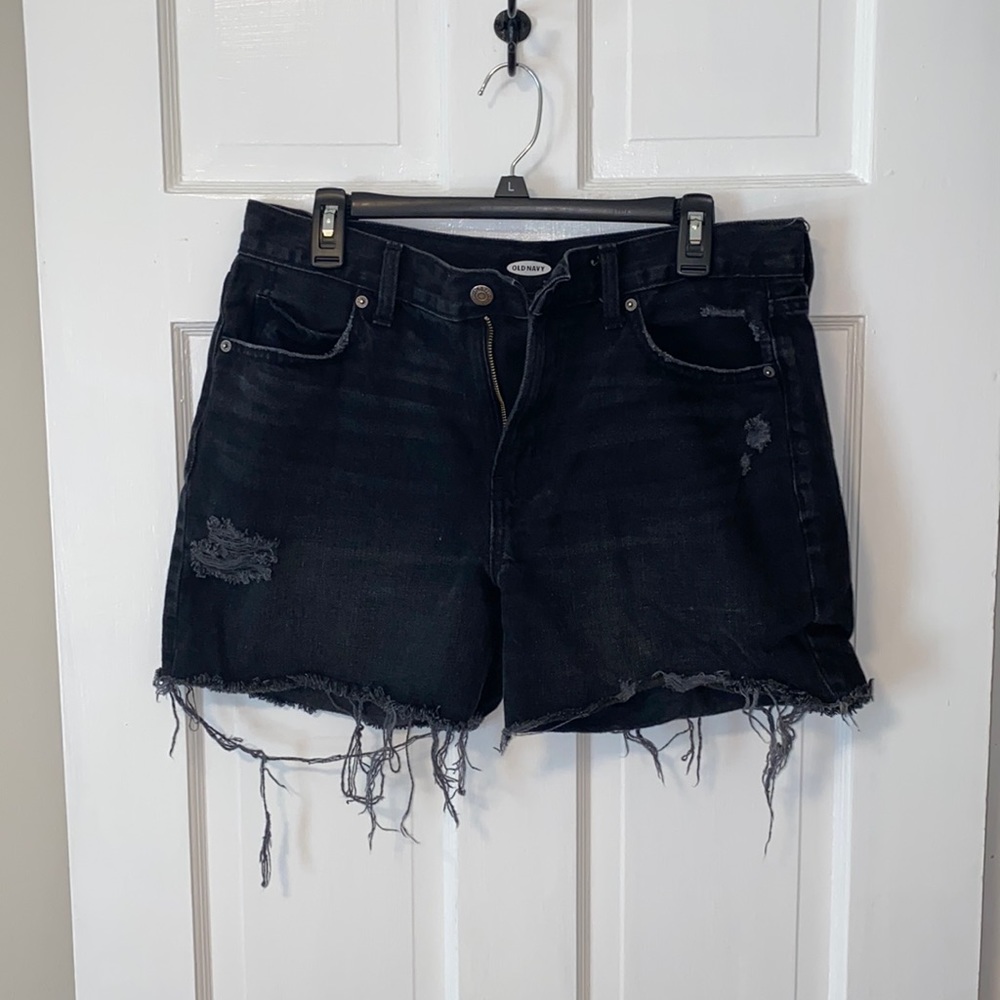 Black ripped/frayed Old Navy shorts size 10